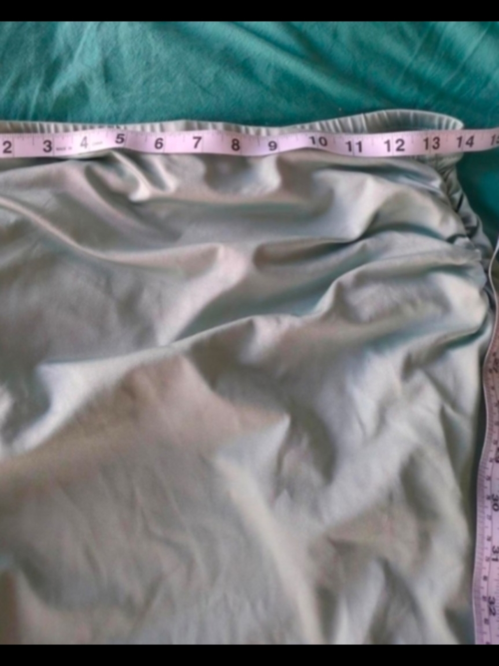 Sage Satin Skirt Stretch Side Slit Size L Sleeveless Maxi Dress Dual Wear - Picture 6 of 7
